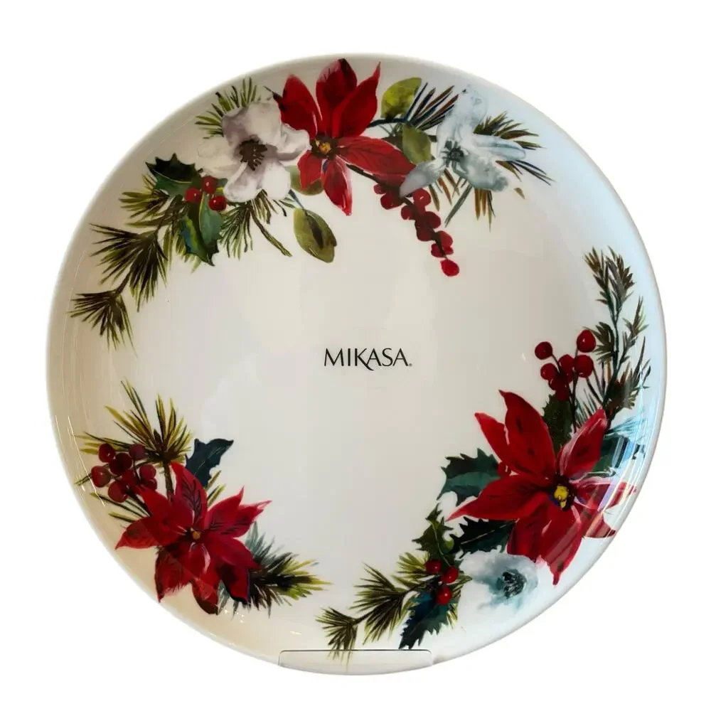 Mikasa Christmas HOPE JOY Fine China 9.25in Holiday Salad Plates Set of 4 New